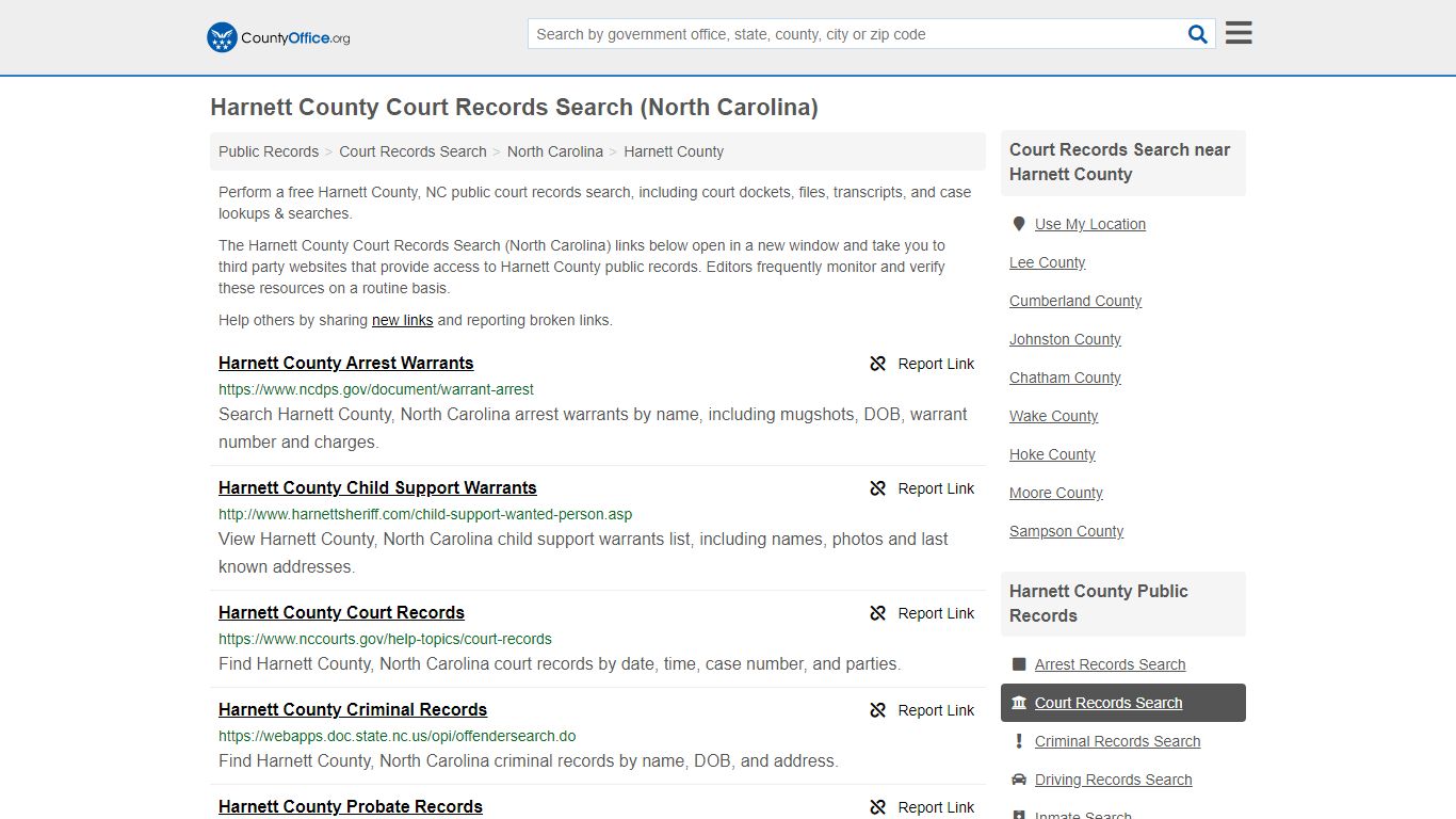 Court Records Search - Harnett County, NC (Adoptions ...